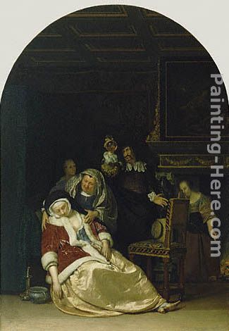 The Doctors' visit painting - Frans van Mieris The Doctors' visit art painting
